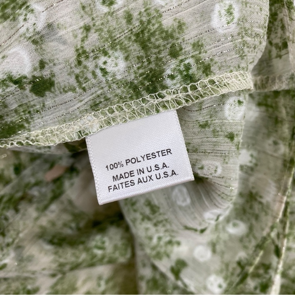 Misa Los Angeles Green White Floral Ruffle Bambi Tank Size Medium - Picture 8 of 9
